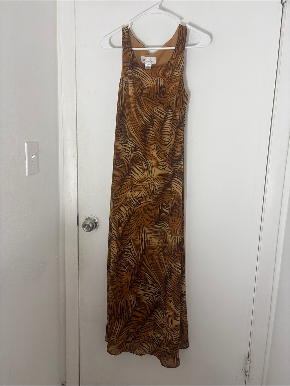 Studio I Brown & Black Swirl Tank Maxi Dress